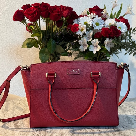 Kate Spade Saffiano Red Leather Tote Bag